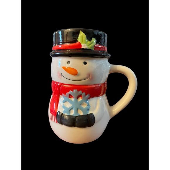 Christmas Snowman Tophat Snow Flake Mug - Picture 1 of 6